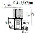 36M04A M6 PORT TO G 1/8" PORT ADAPTER