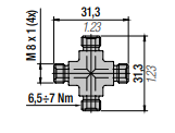 36M07A TSMM8 HOSE TO TSMM8 HOSE CONNECTION - 4 PLACE TEE