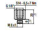 36MTR TSMM8 HOSE CONNECTION TO G 1/8" PORT ADAPTER