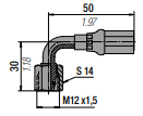 36P2402 90 DEG. HOSE CONNECTION HY500