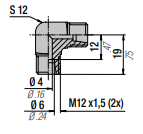 36R2408 EO-24° 90° HOSE TO HOSE ADAPTER