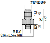 36RTTJM 7/16"-20 UNF TO TSMM8 HOSE CONNECTION