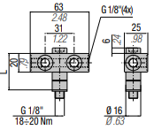 39BDM0403A G 1/8 FLEXFLOW 4 WAY ADAPTER 50 MM LENGTH