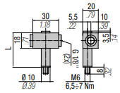 39BDM05 M6 FLEXFLOW TEE PORT ADAPTER 26 MM LENGTH