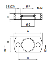 FS319 NARROW BASE FLANGE MOUNT 19 MM Ø GAS SPRING