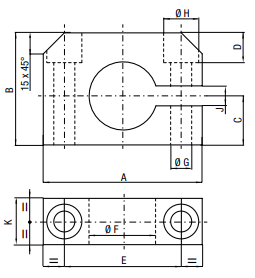 FSE45 CLAMP MOUNTS 45 MM Ø GAS SPRING