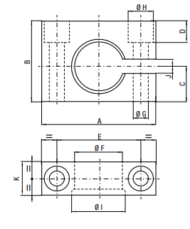 FSE50 CLAMP MOUNTS 50 MM Ø GAS SPRING