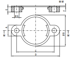 FTP75 MOUNTING CLAMPS TWO CLAMPS 75 MM Ø GAS SPRING