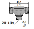 F-T ORFS - TEE UNION FITTING