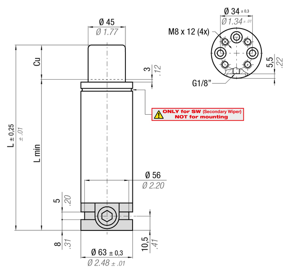 ML3000-015D-N 63MM  DIA X 15MM  STROKE W/ NO GAS