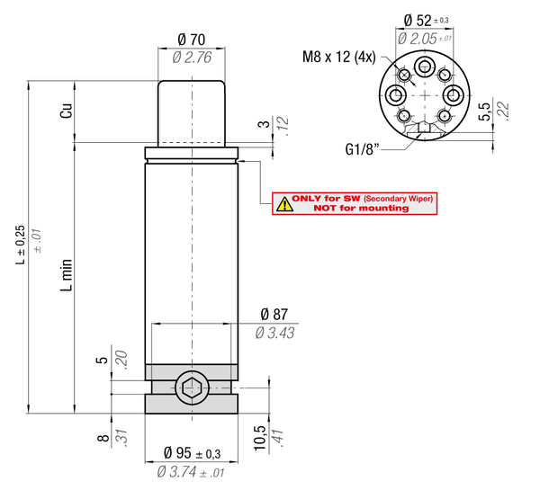 ML7500-050D-N 95MM  DIA X 50MM  STROKE W/ NO GAS