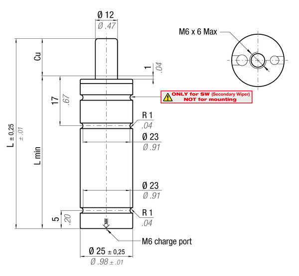 M200-010BRD 25MM  DIA X 10MM  STROKE GAS SPRING