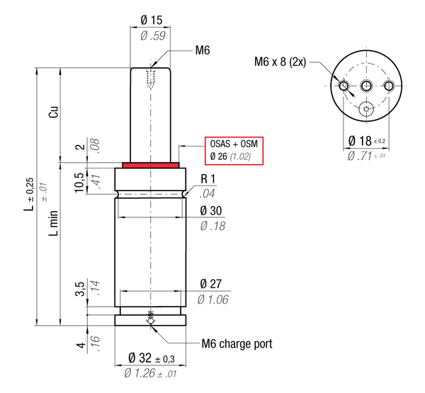 M300-025BRD 32MM  DIA X 25MM  STROKE GAS SPRING