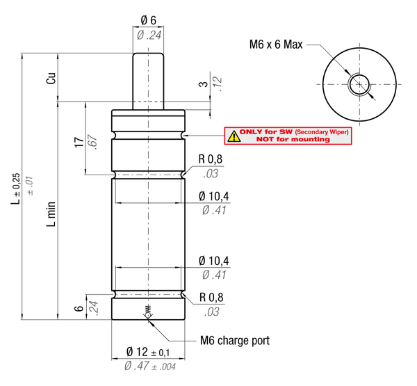 M50-019ARD 12MM  DIA X 19MM  STROKE GAS SPRING