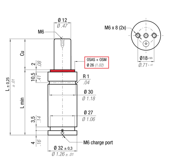 SC200-025ABK 32MM  DIA X 25MM  STROKE ISO GAS SPRING