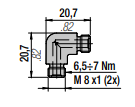 36M05A TSMM8 HOSE TO TSMM8 HOSE CONNECTION - 90 DEGREE