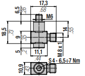 36M08B M6 PORT TO TSMM8 HOSE END - 90 DEGREE