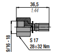 36P9/1601 ORFS STRAIGHT HOSE FITTING 36TSM