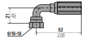 36P9/1607 ORFS 90 DEGREE HOSE FITTING HY400