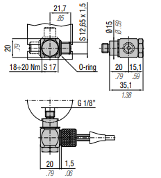 39BDM0901 FLEXFLOW HEAVY DUTY 90 PORT FITTING G 1/8"