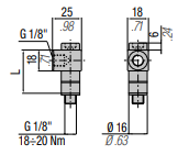 39BDM0102A G 1/8 FLEXFLOW PORT ADAPTER 24 MM LENGTH