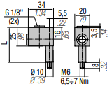 39BDM07 M6 FLEXFLOW 2 WAY ADAPTER 33 MM LENGTH