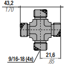 F-C ORFS - 4 PLACE TEE UNION FITTING