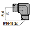 F-E ORFS - 90 DEGREE UNION FITTING