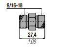 F-U ORFS - STRAIGHT UNION FITTING