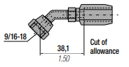 HF-R45 HY 250 REUSABLE HOSE 45 DEG. SWIVEL