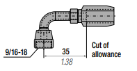 HF-R90 HY 250 REUSABLE HOSE 90 DEG. SWIVEL