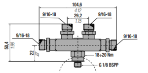 PA-MWS G 1/8" PORT TO ORFS HOSE END - 1 TO 4 EXTENSION