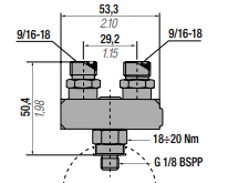 PA-TWS G 1/8" PORT TO ORFS HOSE END - 1 TO 2 EXTENSION