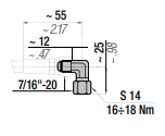 RDR 90° ELBOW JIC 37°- FITTING TO HOSE