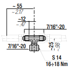 RDT TEE JIC 37°- FITTING TO HOSE