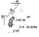 RTC-M G 1/8 JIC 37° 45° PORT ADAPTER