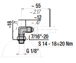 RTC-R G 1/8 JIC 37° 90° PORT ADAPTER