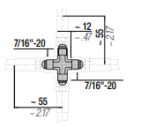 RTT-C G 1/8 JIC 37° 4 WAY HOSE TO HOSE ADAPTER