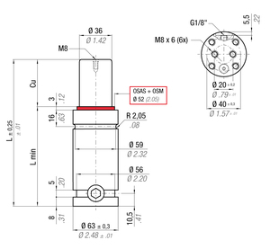 RF1500-016C 63MM  DIA X 16MM  STROKE GAS SPRING