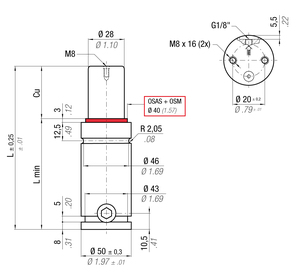 RG1000-032B 50MM  DIA X 32MM  STROKE GAS SPRING