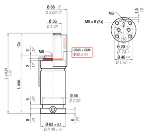 RS1500-122C 63MM  DIA X 122MM  STROKE WITH SKUDO CAP